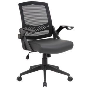 Silla operativa de malla con brazo abatible negro Boss B6223-BK