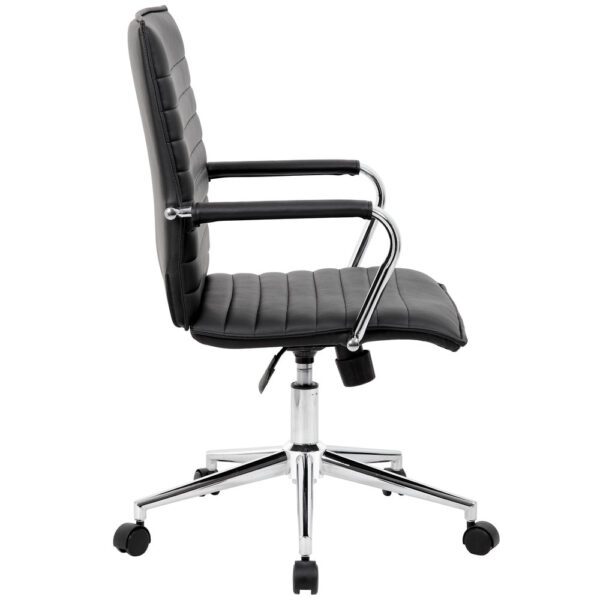 Silla de trabajo para hostelería de vinilo negro Boss B9533C-BK