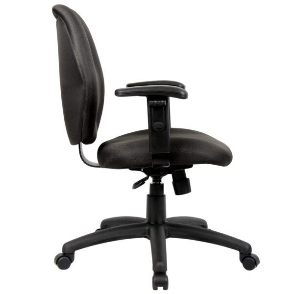 Boss B1014-BK Silla operativa negra con respaldo medio y brazos ajustables