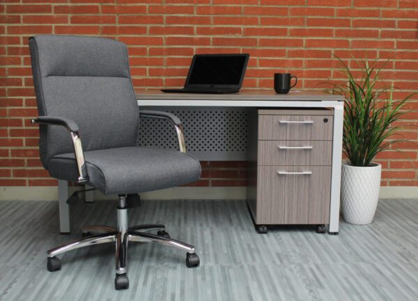 Silla ejecutiva moderna de lino gris pizarra Boss B696C-SG