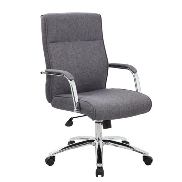 Silla ejecutiva moderna de lino gris pizarra Boss B696C-SG